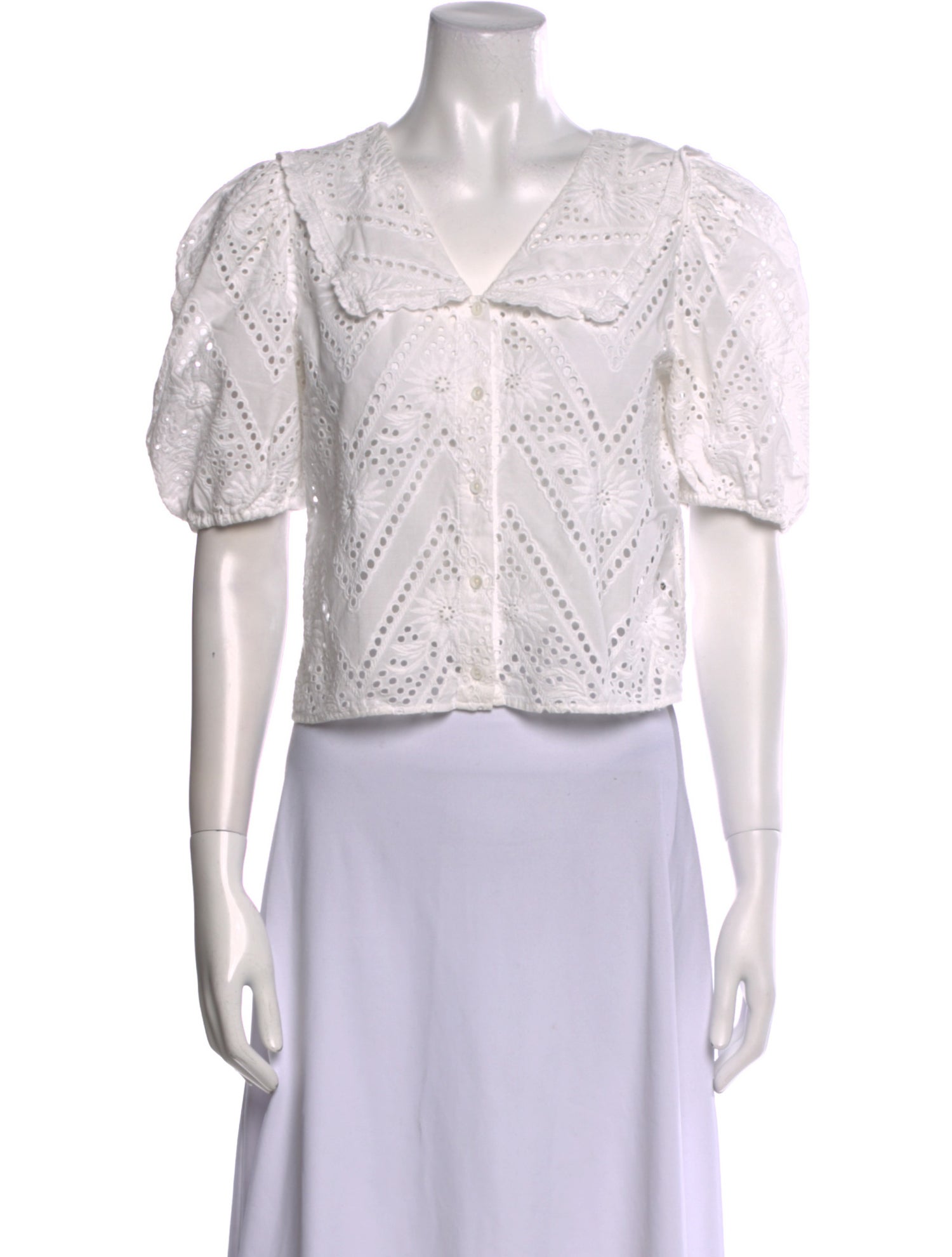 Maje V-Neck Short Sleeve Crop Top