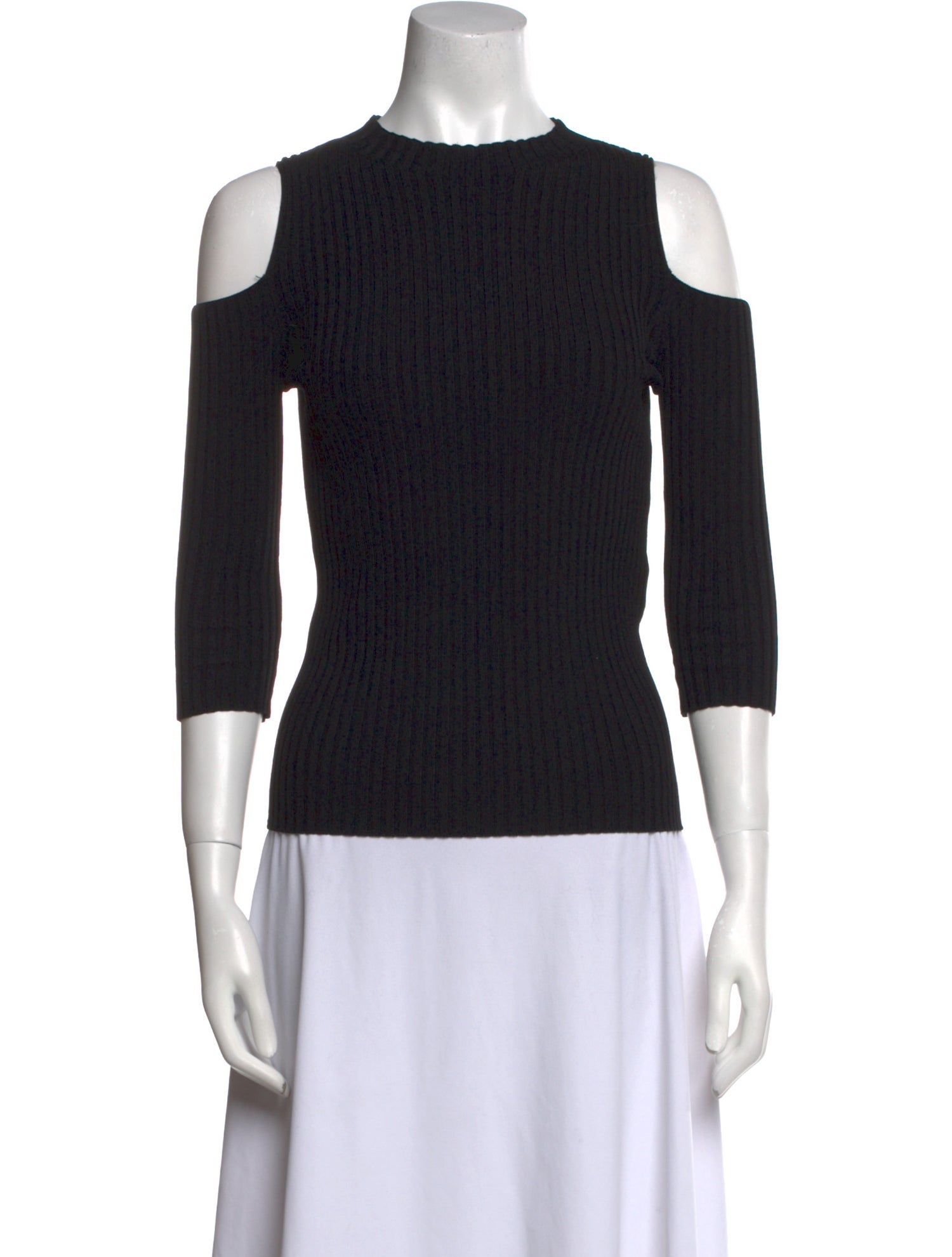 Maje Crew Neck Three-Quarter Sleeve Top