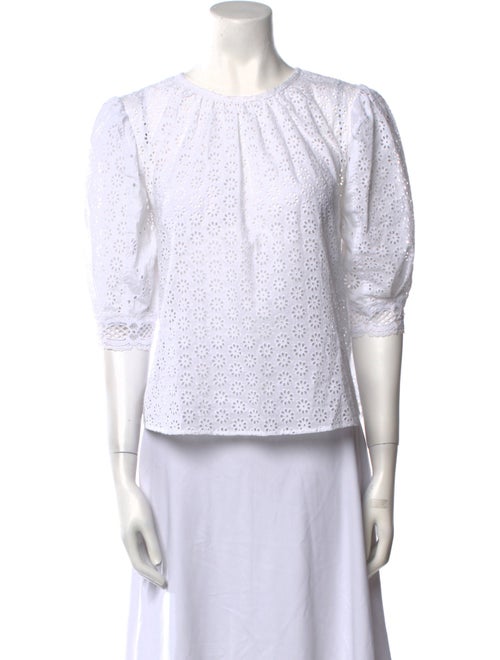 Maje Crew Neck Three-Quarter Sleeve Top