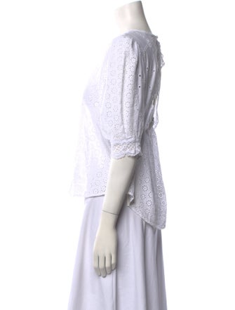 Maje Crew Neck Three-Quarter Sleeve Top