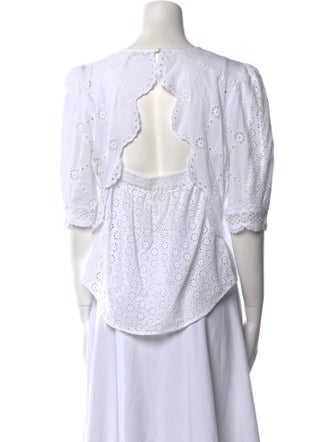 Maje Crew Neck Three-Quarter Sleeve Top