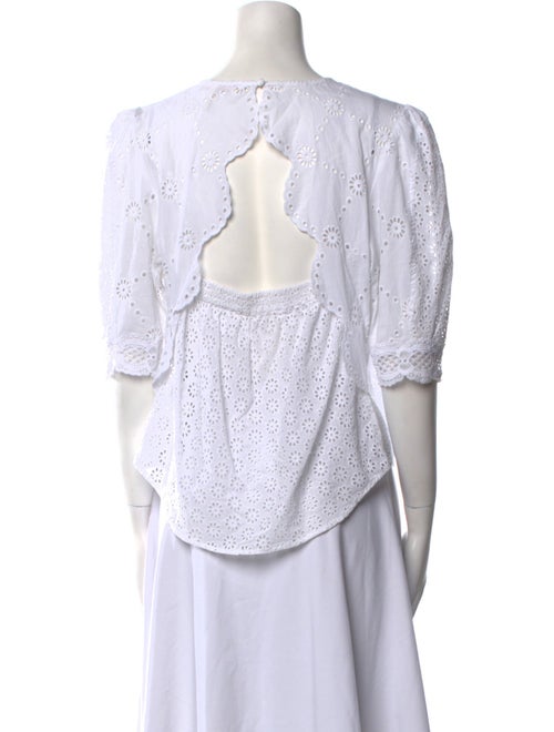 Maje Crew Neck Three-Quarter Sleeve Top