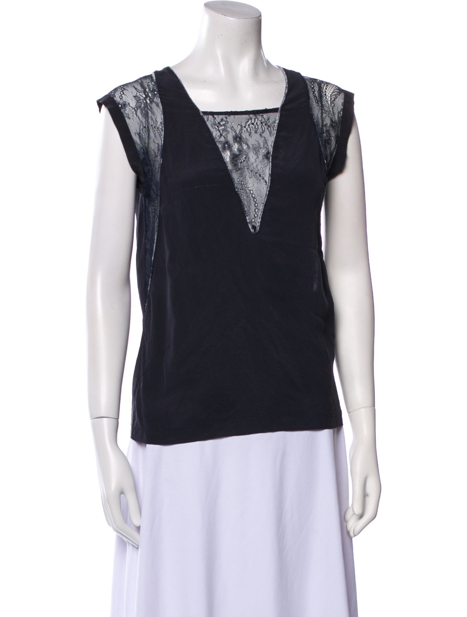 Maje Silk Square Neckline Top