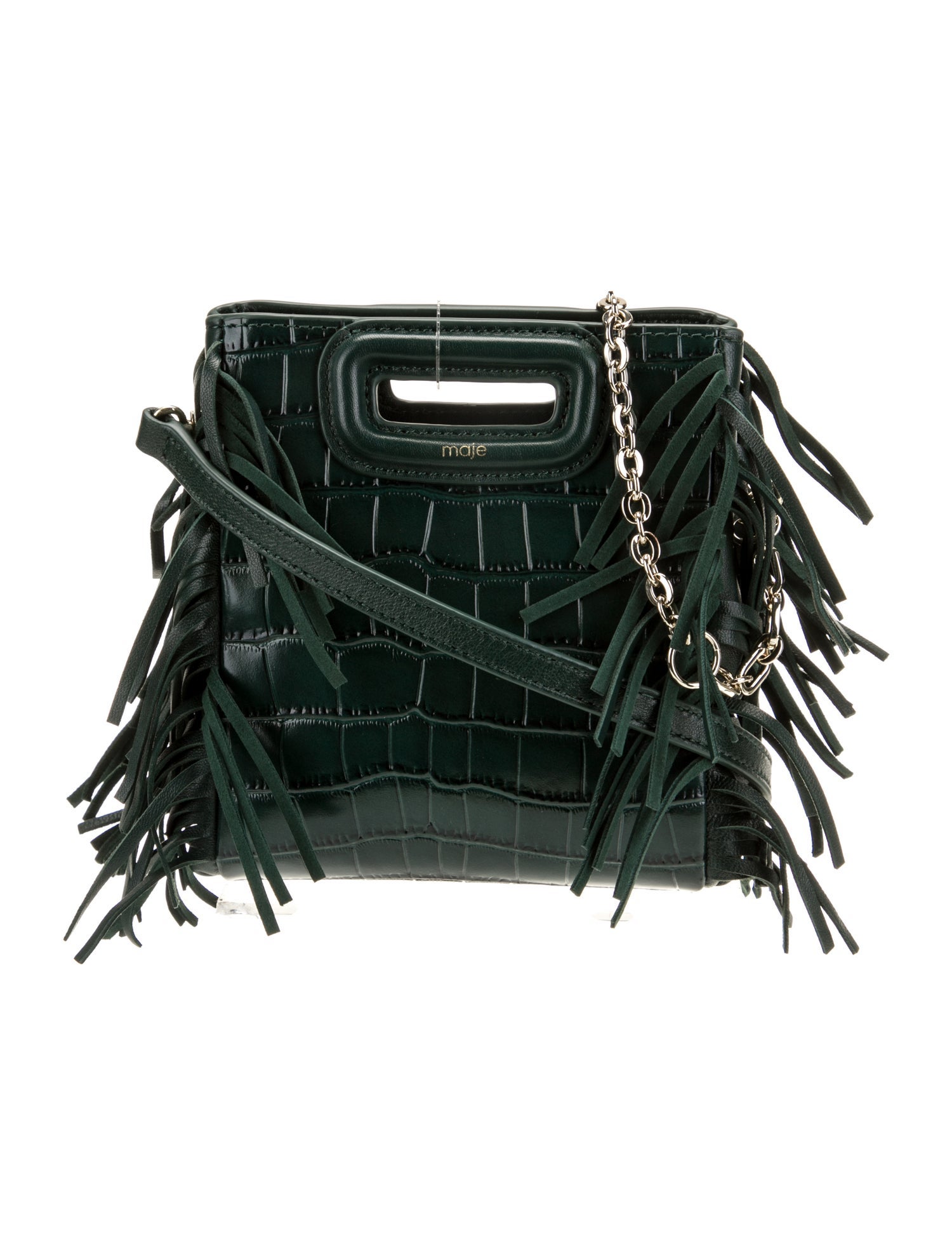 Maje Embossed Leather Top Handle Bag