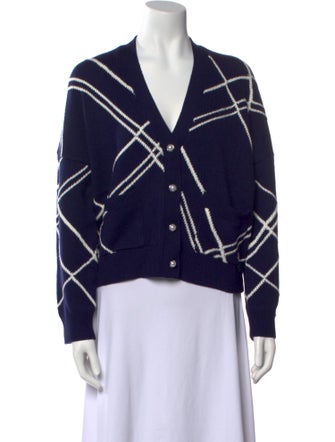 Maje Plaid Print V-Neck Sweater