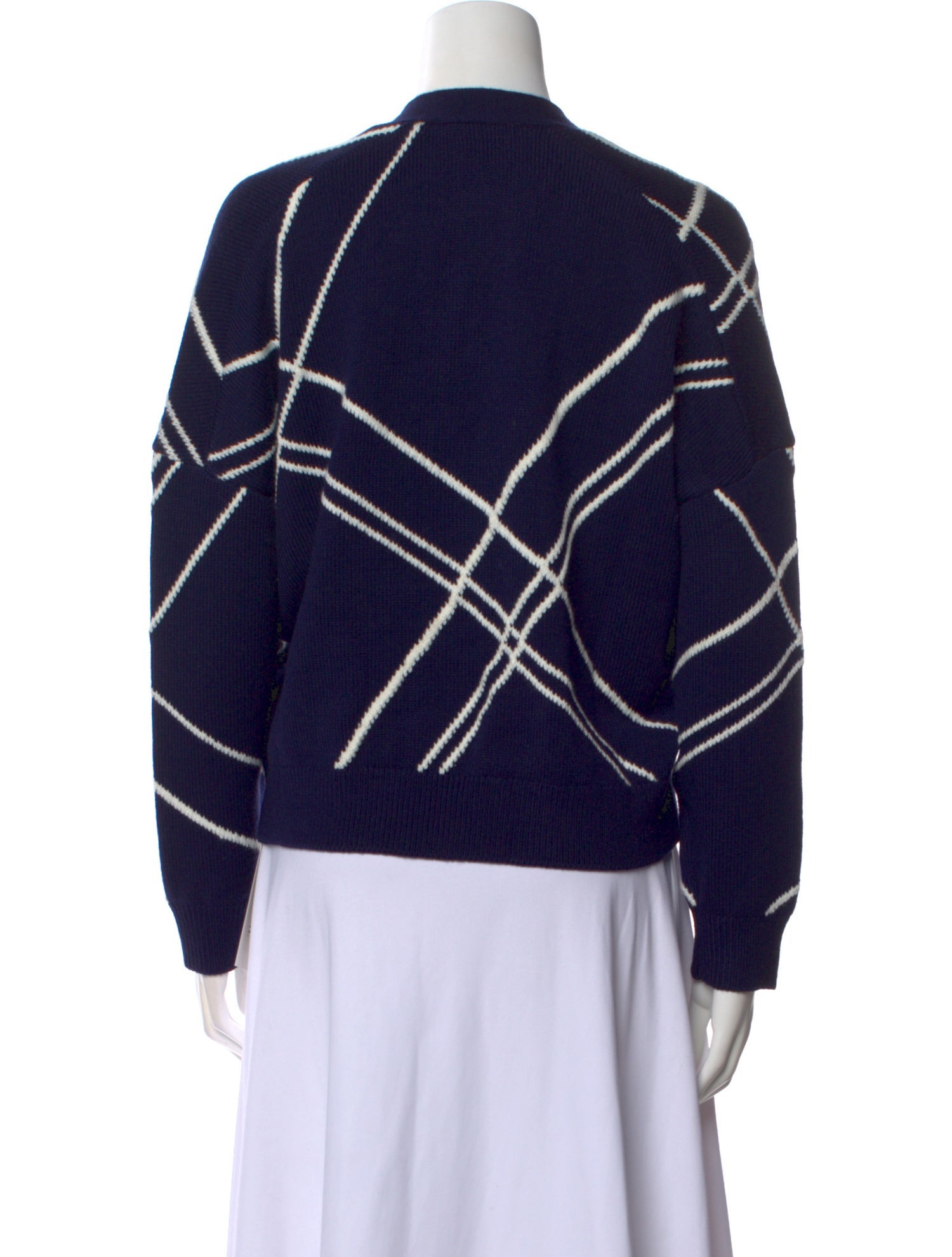 Maje Plaid Print V-Neck Sweater