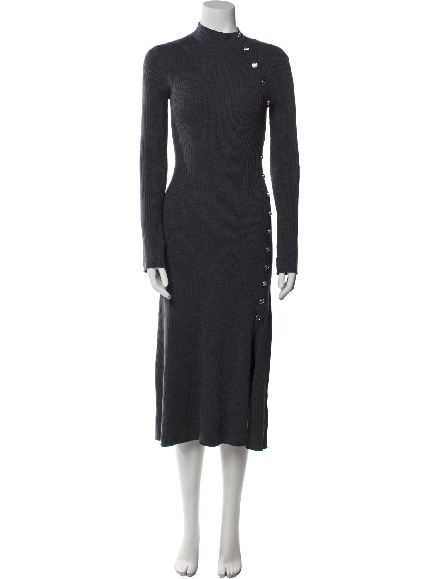 Maje Mock Neck Midi Length Dress