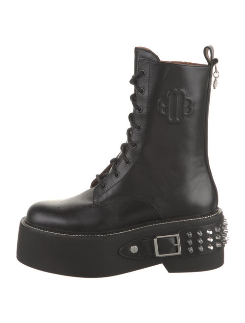 Maje Leather Combat Boots