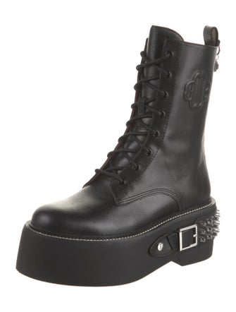 Maje Leather Combat Boots
