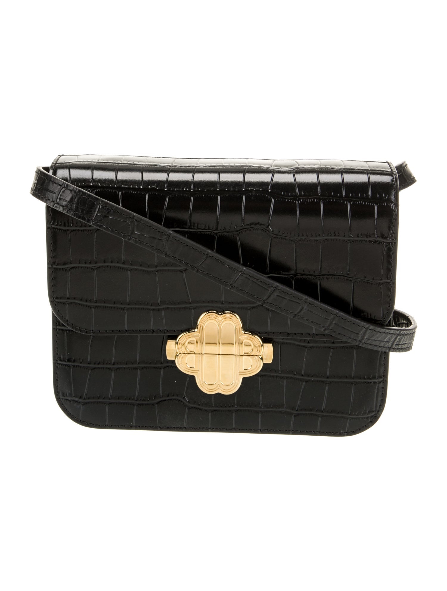 Maje Embossed Leather Crossbody Bag