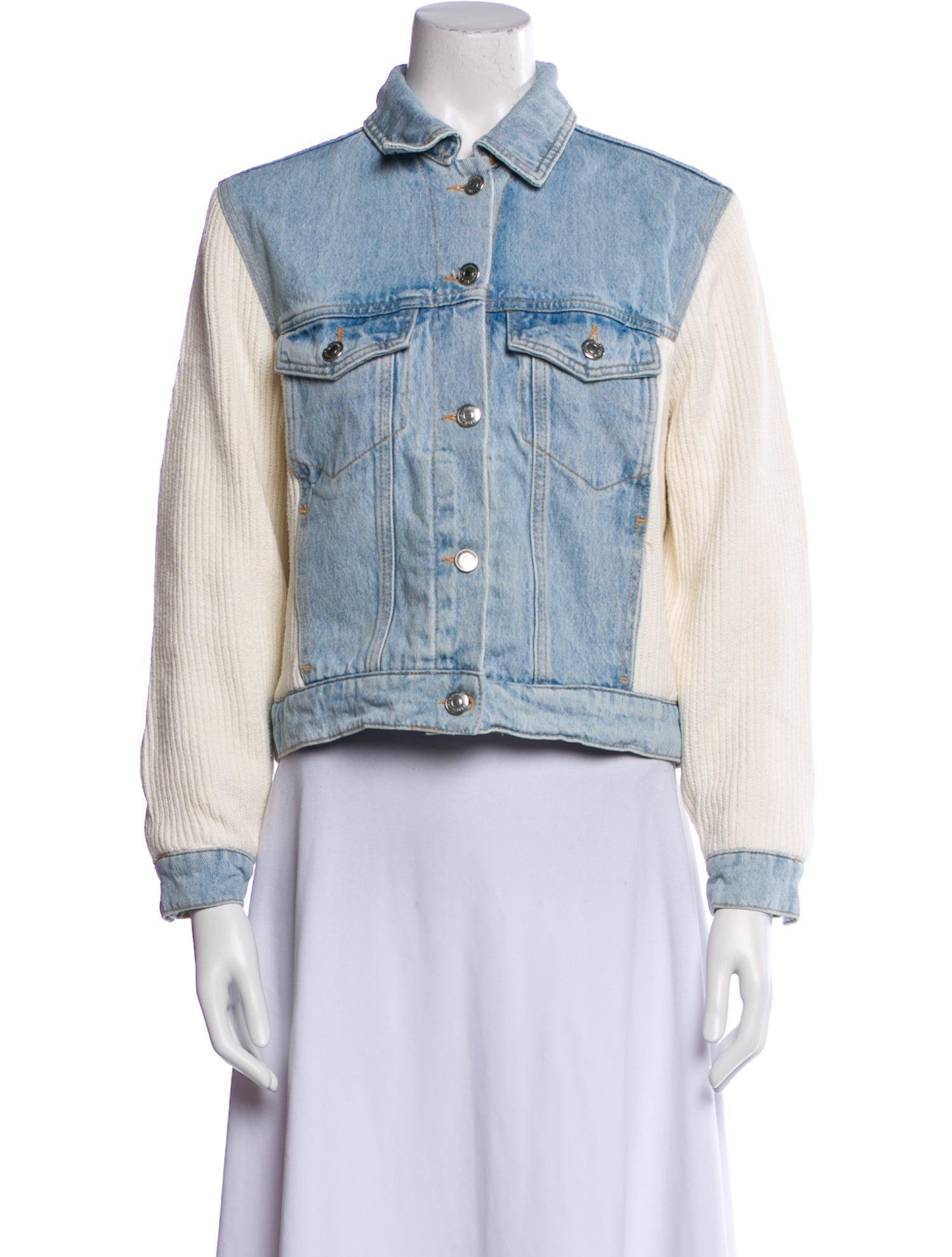 Maje Striped Denim Jacket
