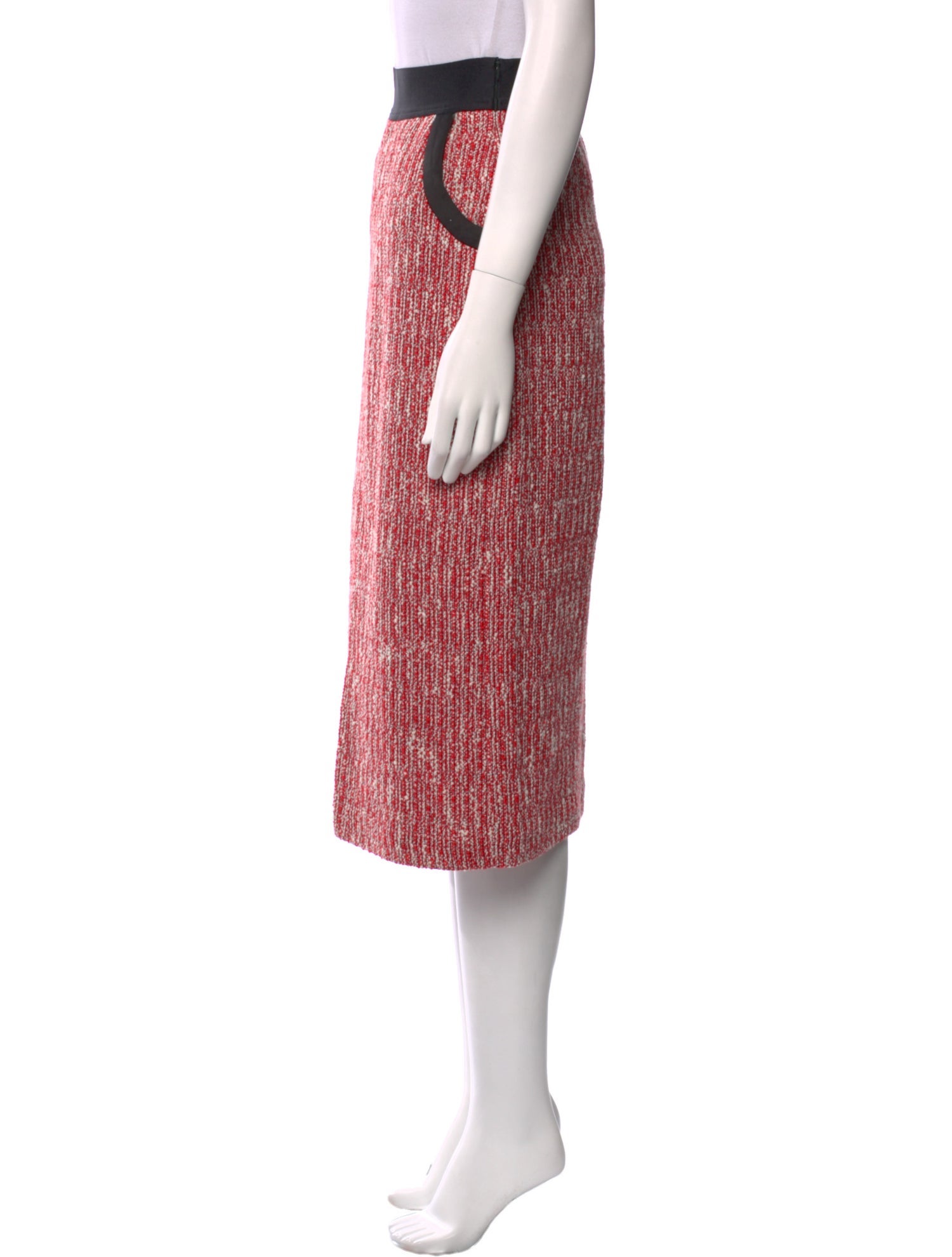 Maje Tweed Pattern Midi Length Skirt