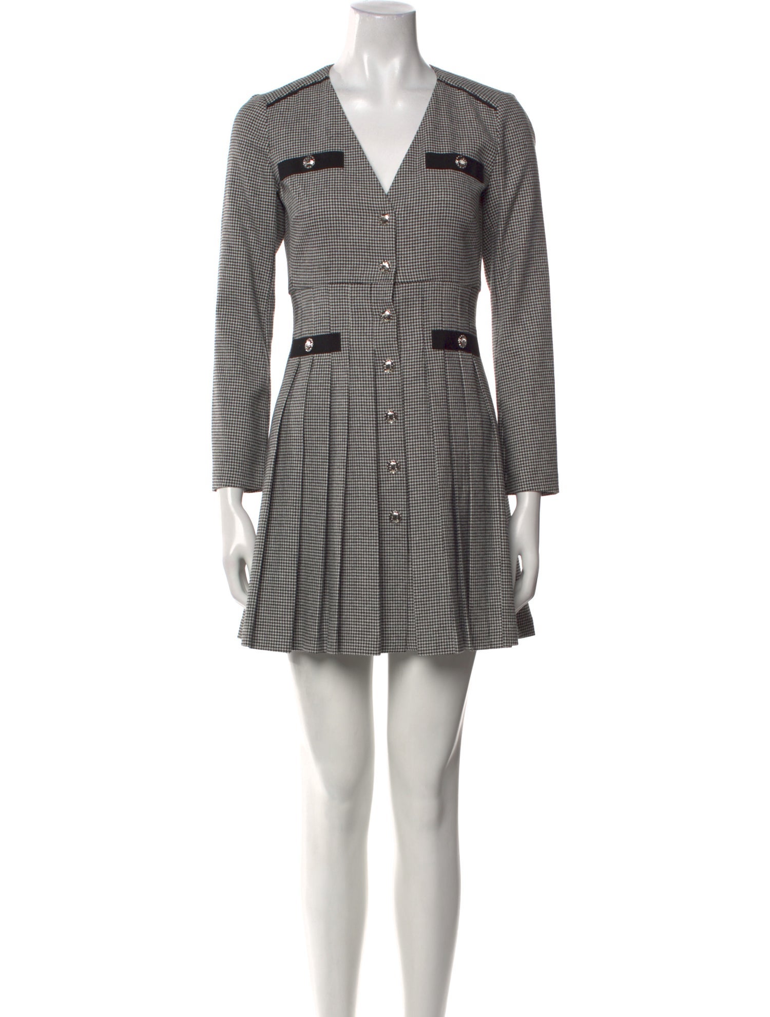 Maje Plaid Print Mini Dress