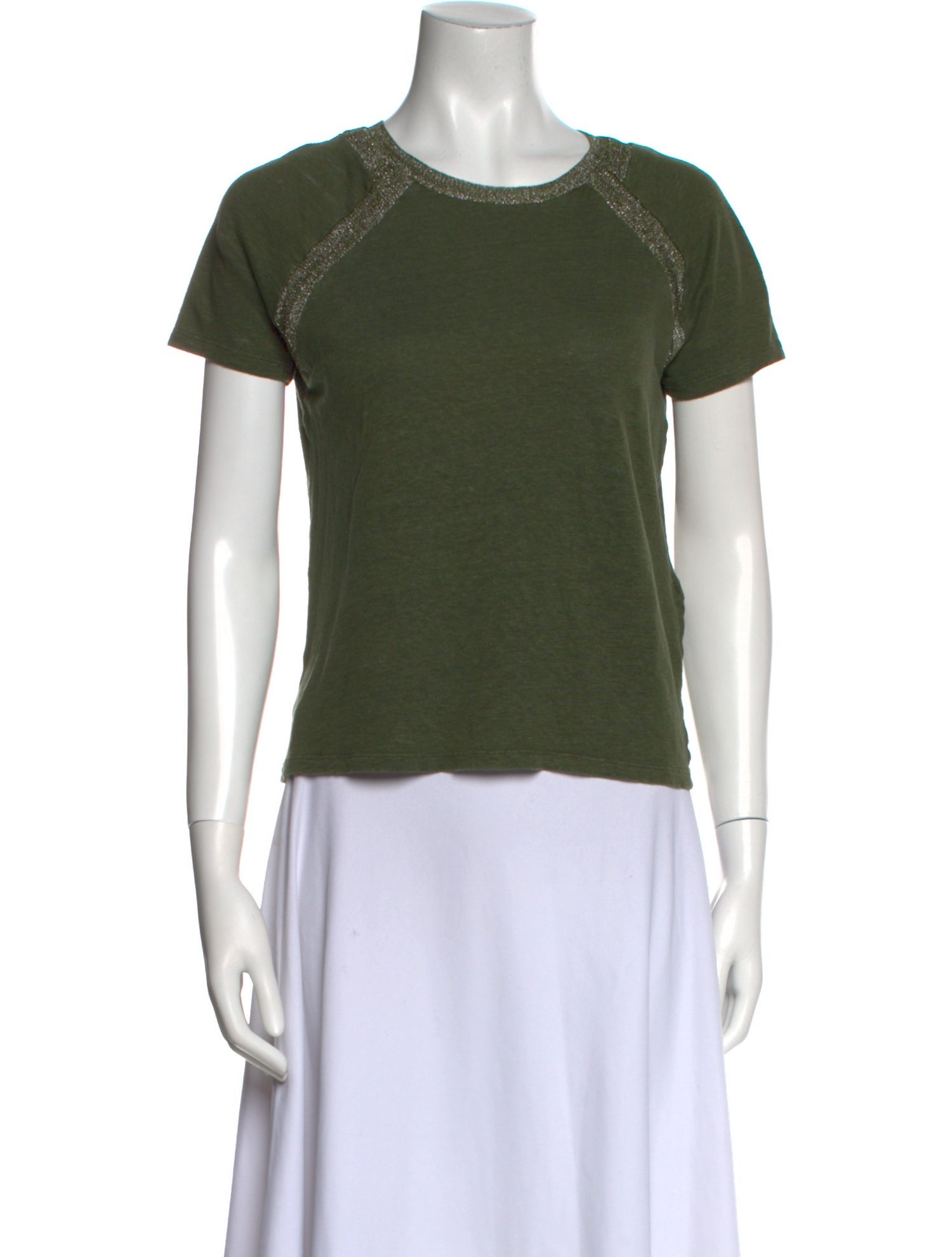 Maje Linen Scoop Neck T-Shirt