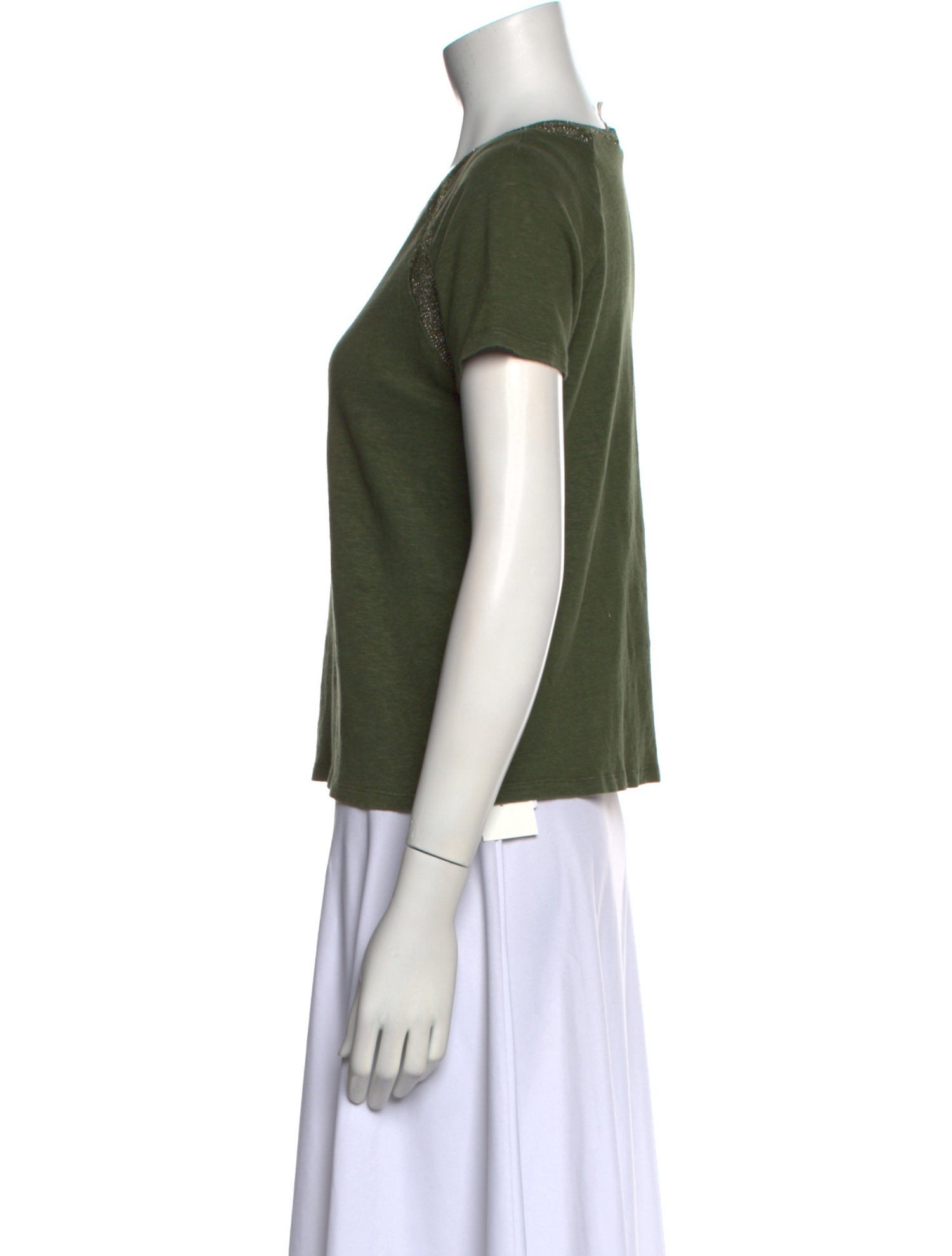 Maje Linen Scoop Neck T-Shirt