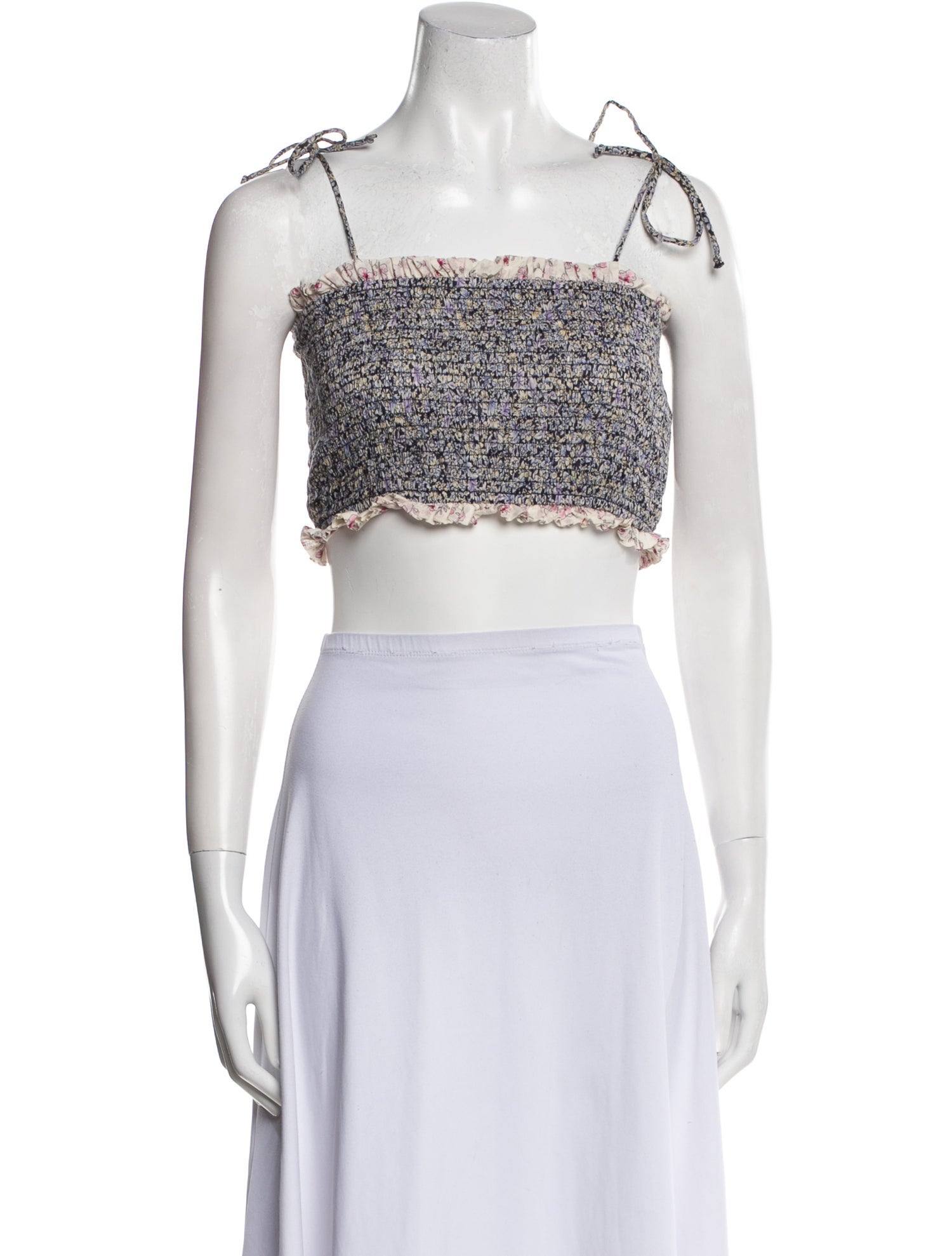 Maje Square Neckline Sleeveless Crop Top
