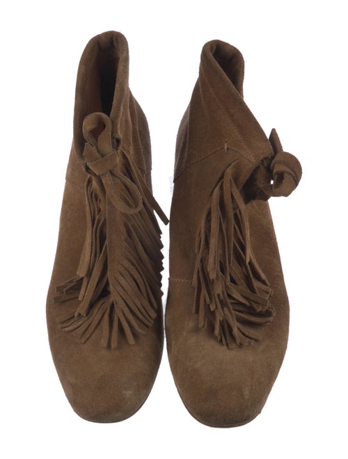 Maje Suede Animal Print Lace-Up Boots