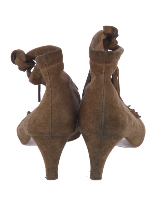 Maje Suede Animal Print Lace-Up Boots