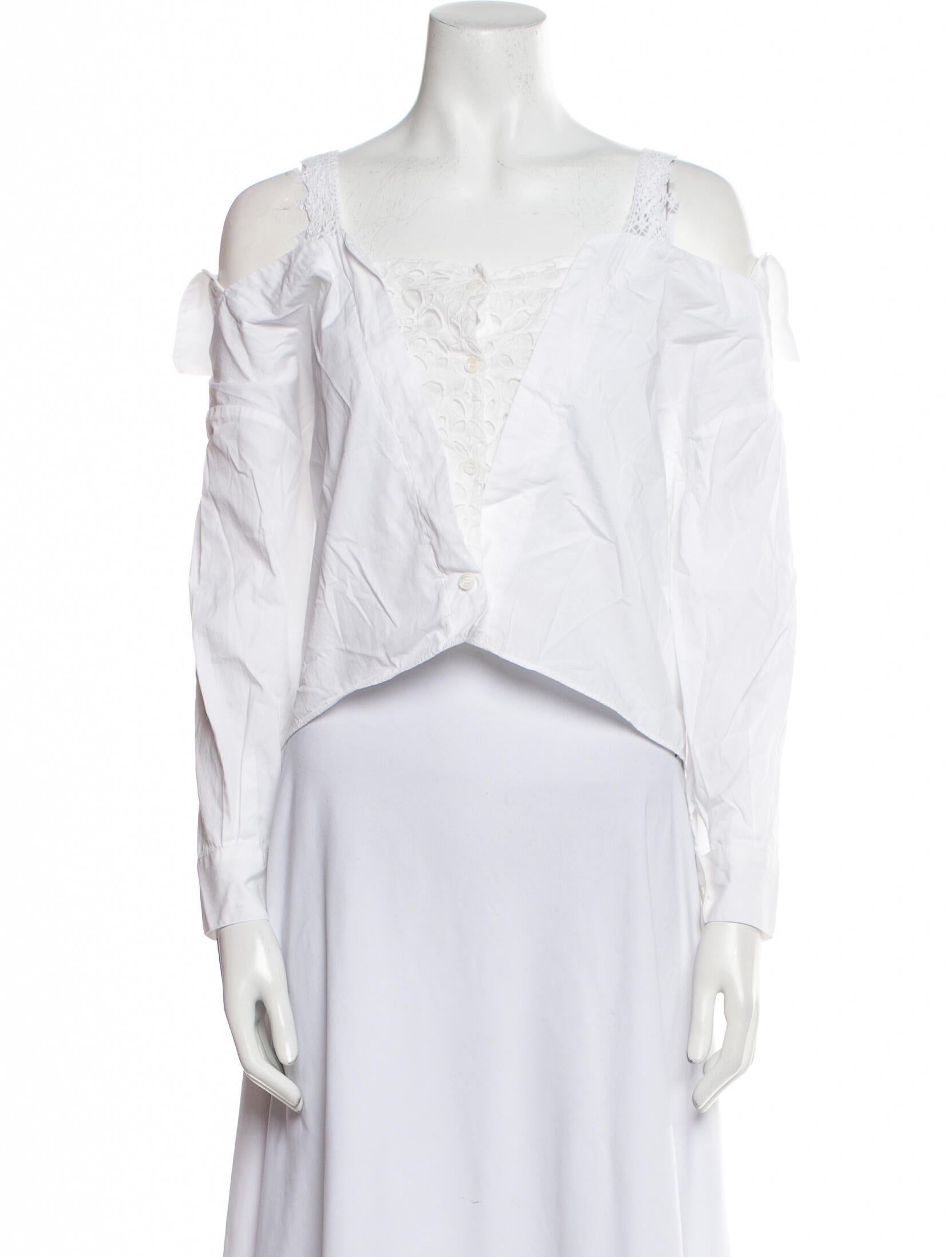 Maje V-Neck Long Sleeve Crop Top