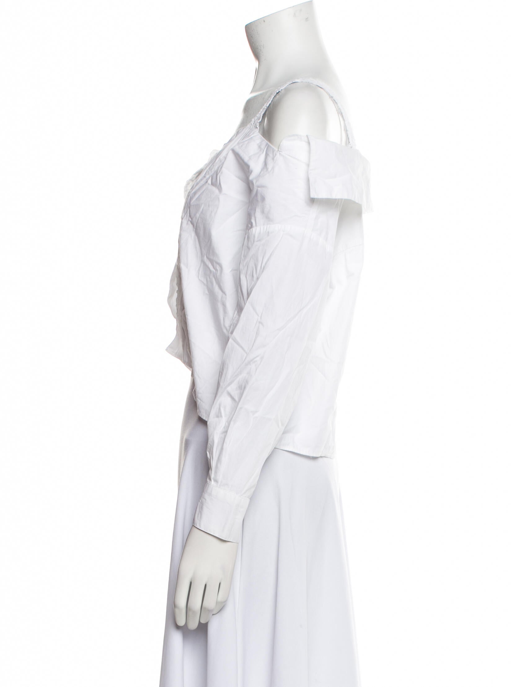 Maje V-Neck Long Sleeve Crop Top