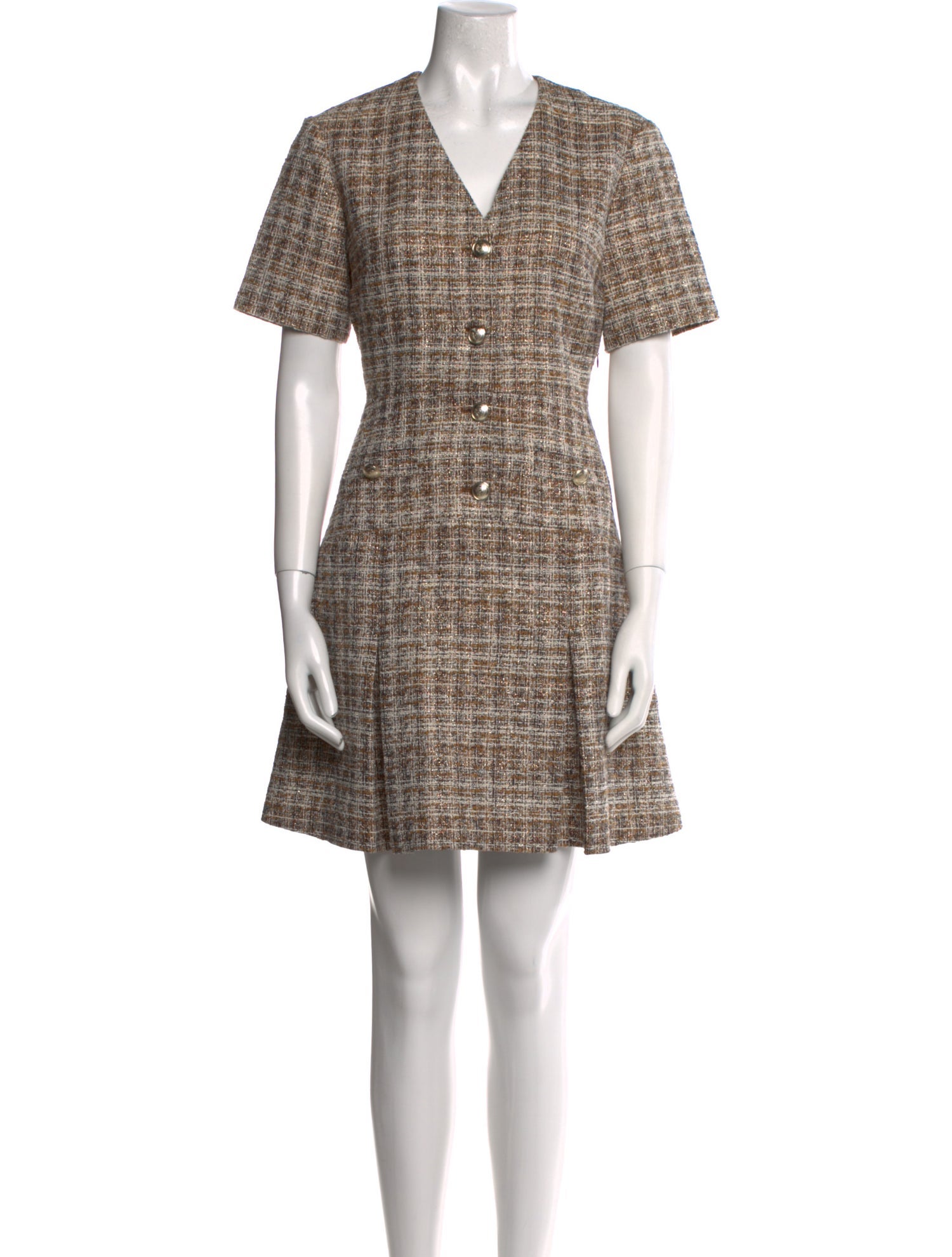 Maje Plaid Print Mini Dress