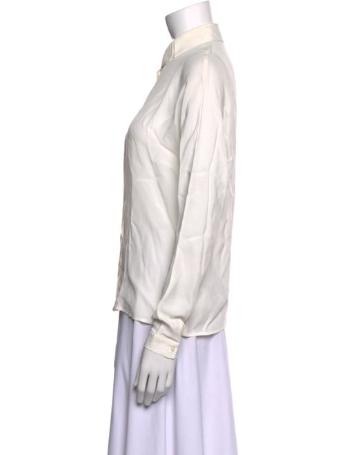 Maje Mock Neck Long Sleeve Button-Up Top