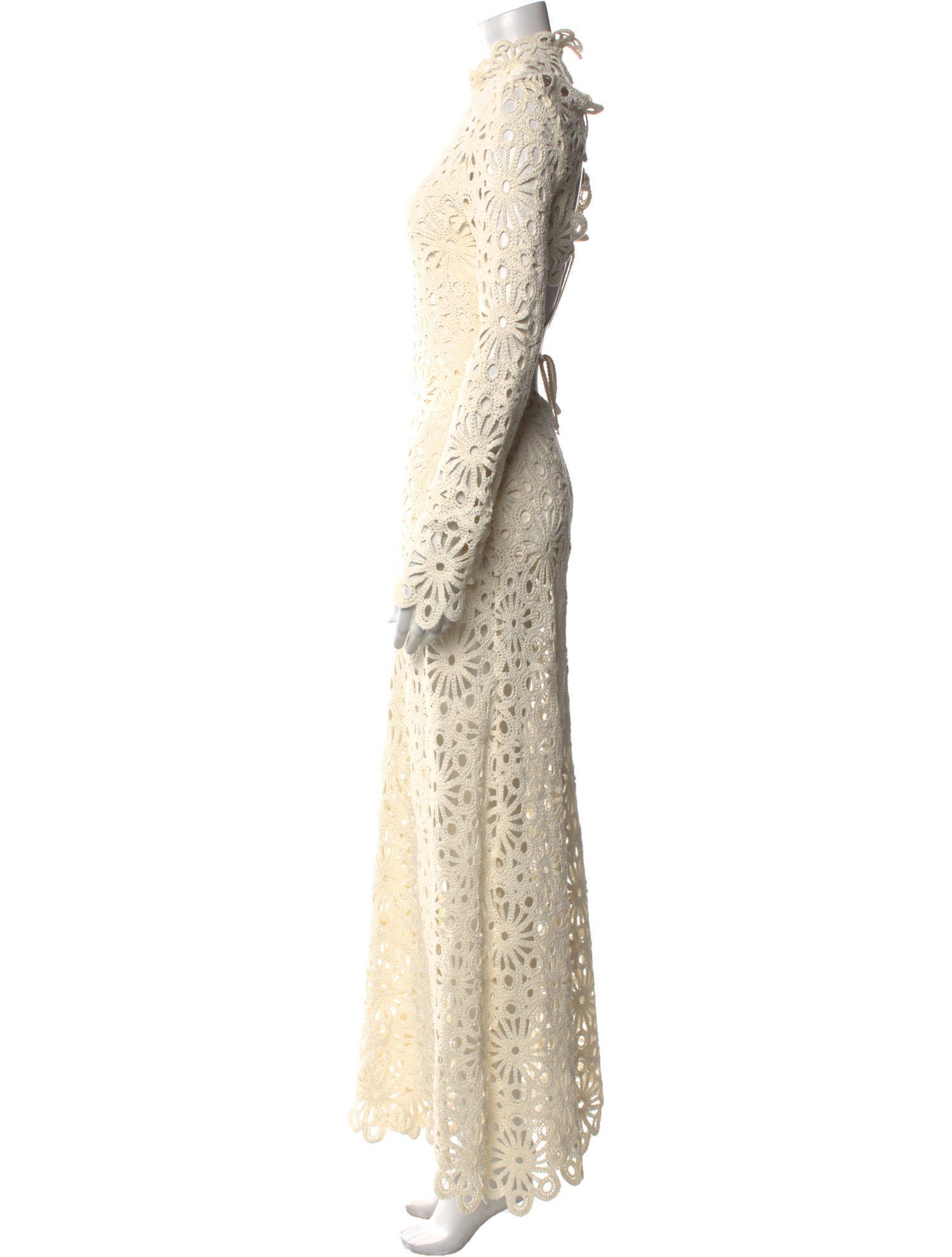 Maje Lace Pattern Long Dress