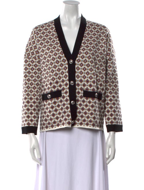 Maje Printed V-Neck Sweater