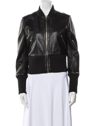 Maje Leather Bomber Jacket