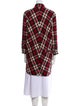 Maje Plaid Print Mock Neck Tunic