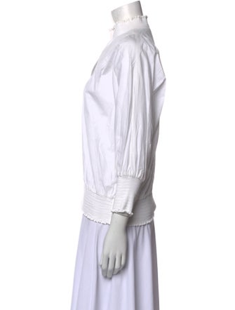 Maje Mock Neck Three-Quarter Sleeve Top