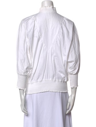 Maje Mock Neck Three-Quarter Sleeve Top