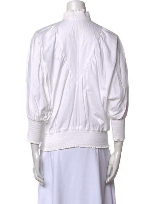 Maje Mock Neck Three-Quarter Sleeve Top