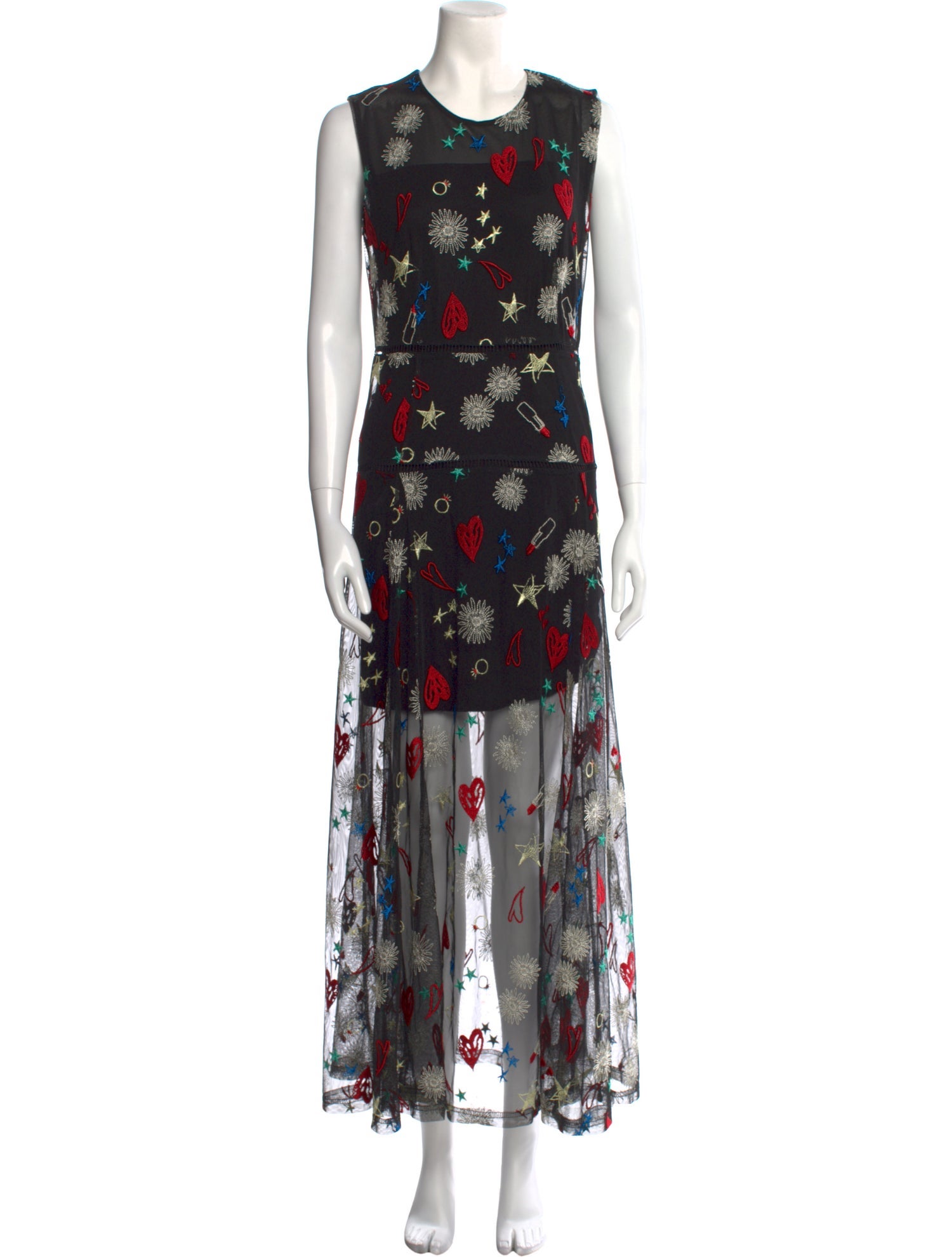 Maje Mesh Long Dress