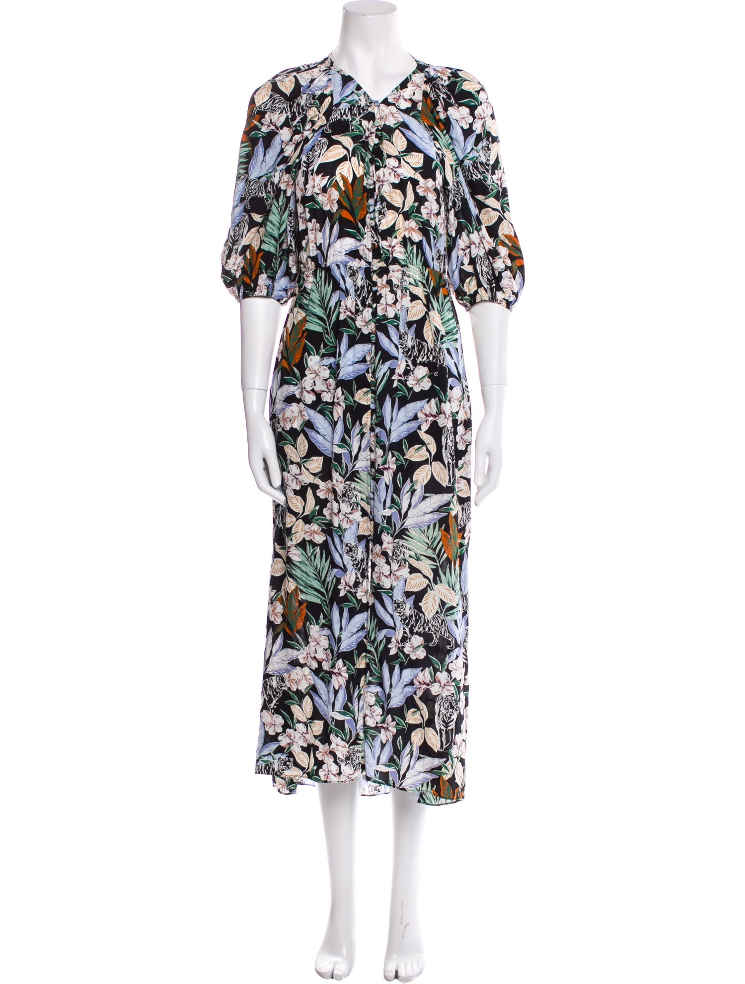 Maje Floral Print Long Dress
