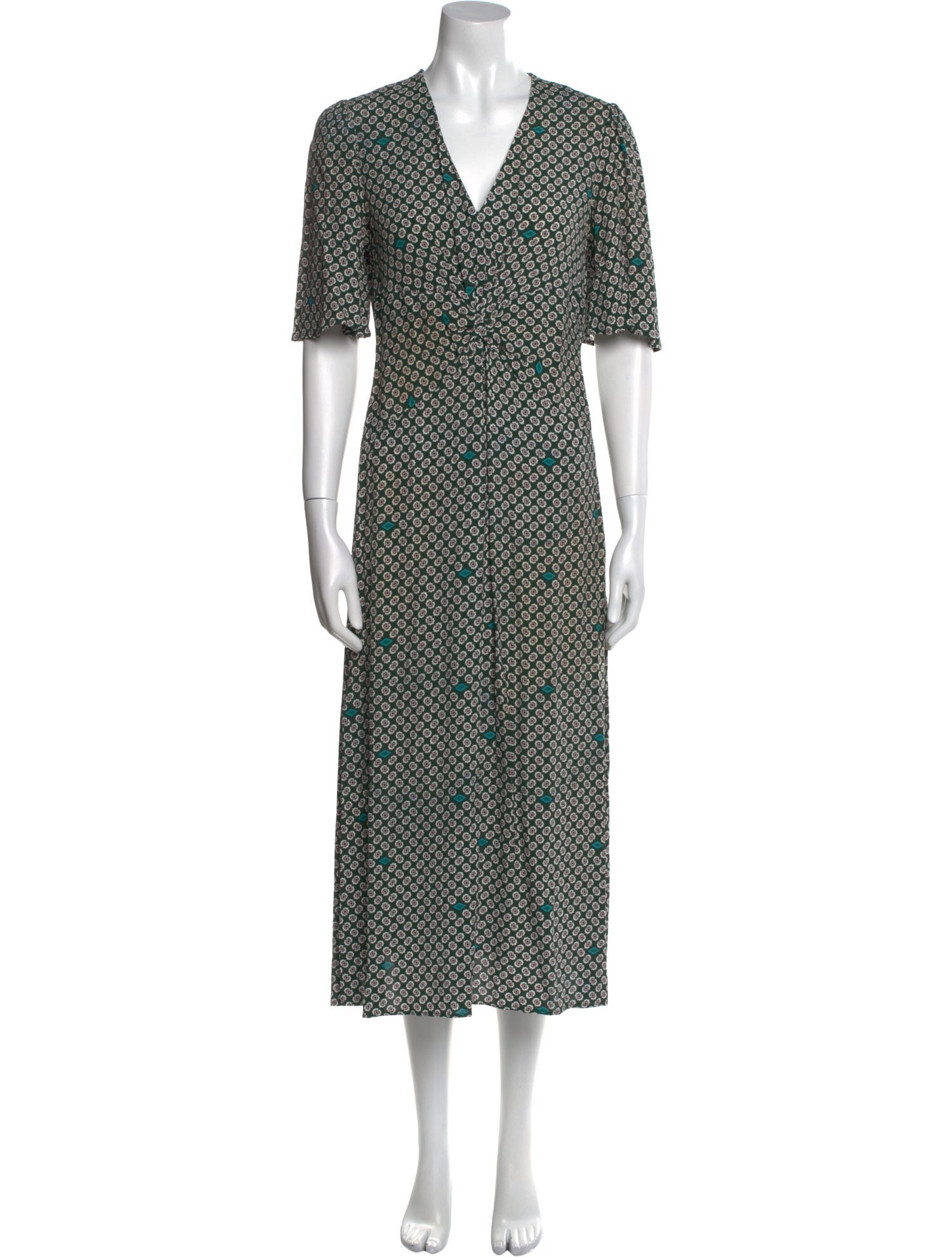 Maje Printed Midi Length Dress