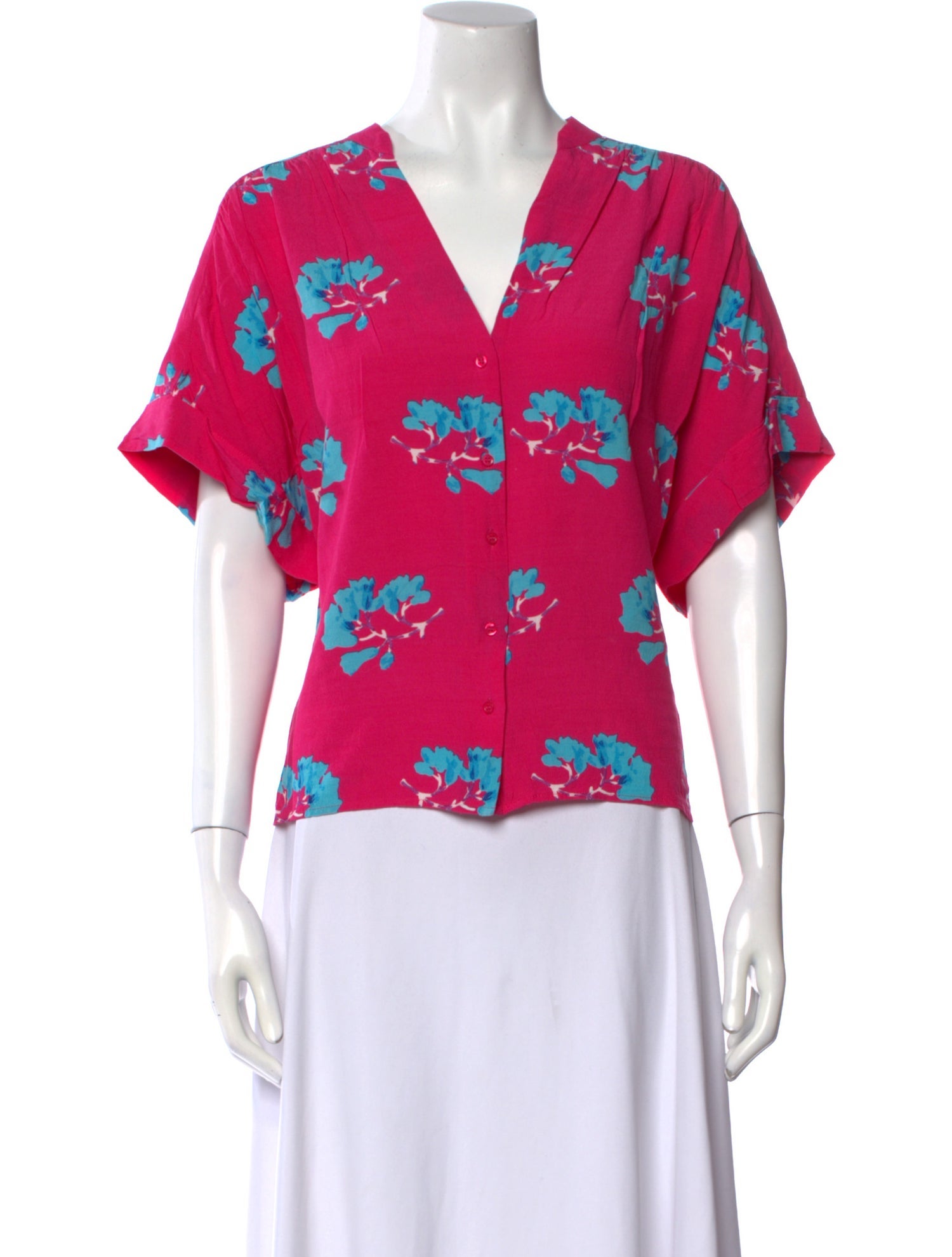 Maje Printed V-Neck Blouse