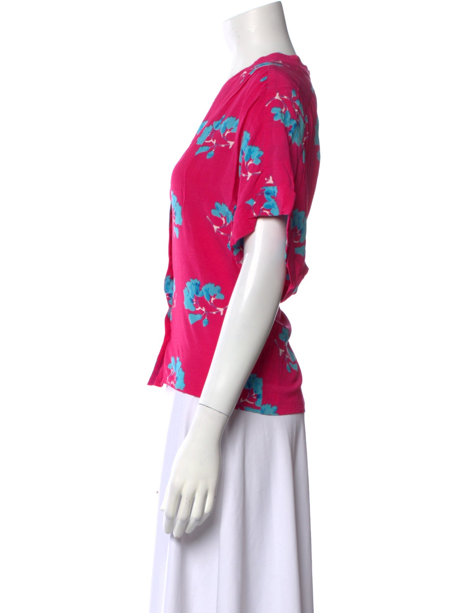 Maje Printed V-Neck Blouse