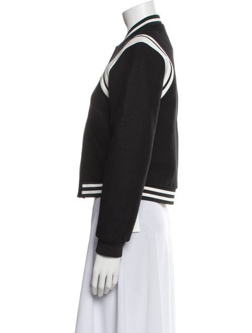 Maje Virgin Wool Graphic Print Bomber Jacket