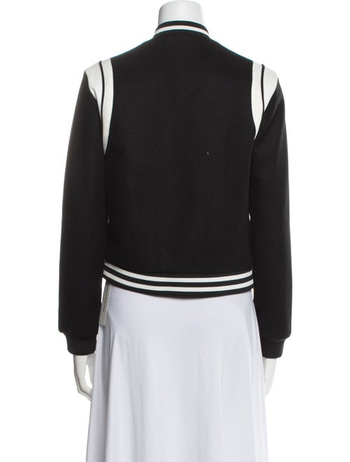 Maje Virgin Wool Graphic Print Bomber Jacket