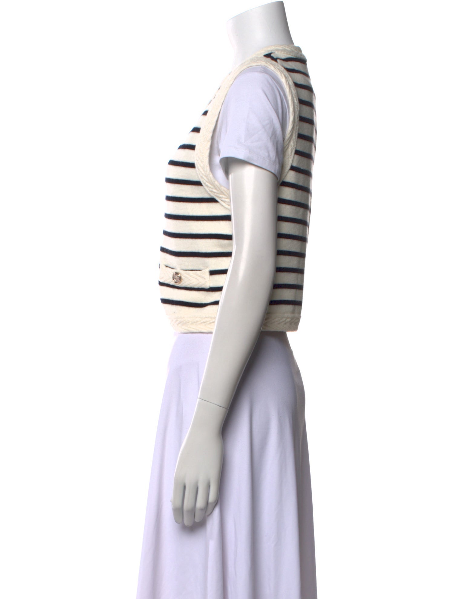 Maje Striped V-Neck Sweater
