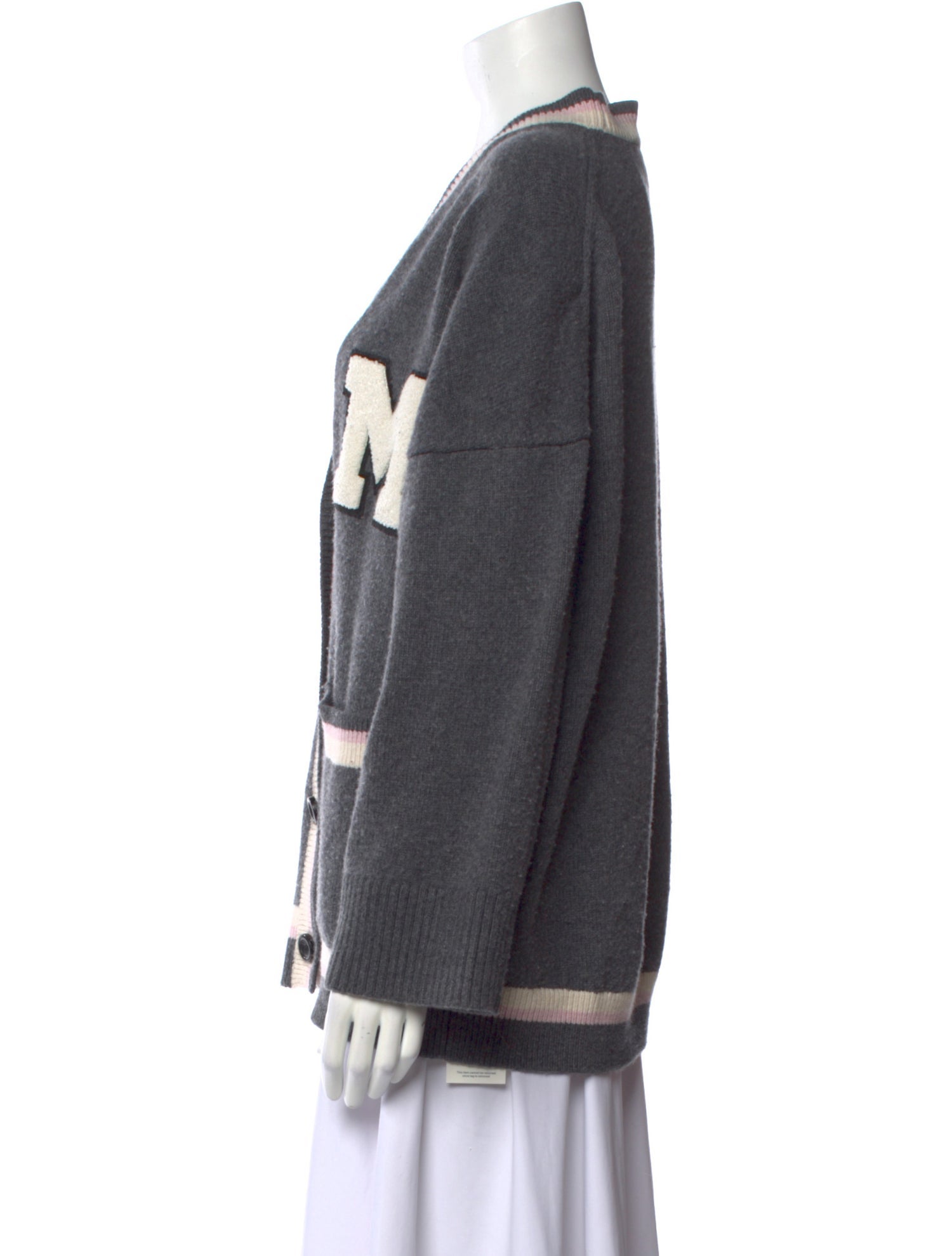 Maje Graphic Print V-Neck Sweater