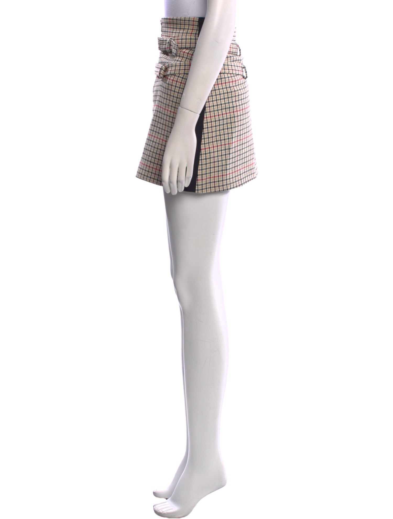 Maje Plaid Print Mini Shorts