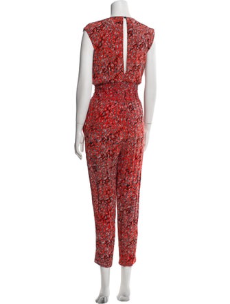 Maje Animal Print V-Neck Jumpsuit