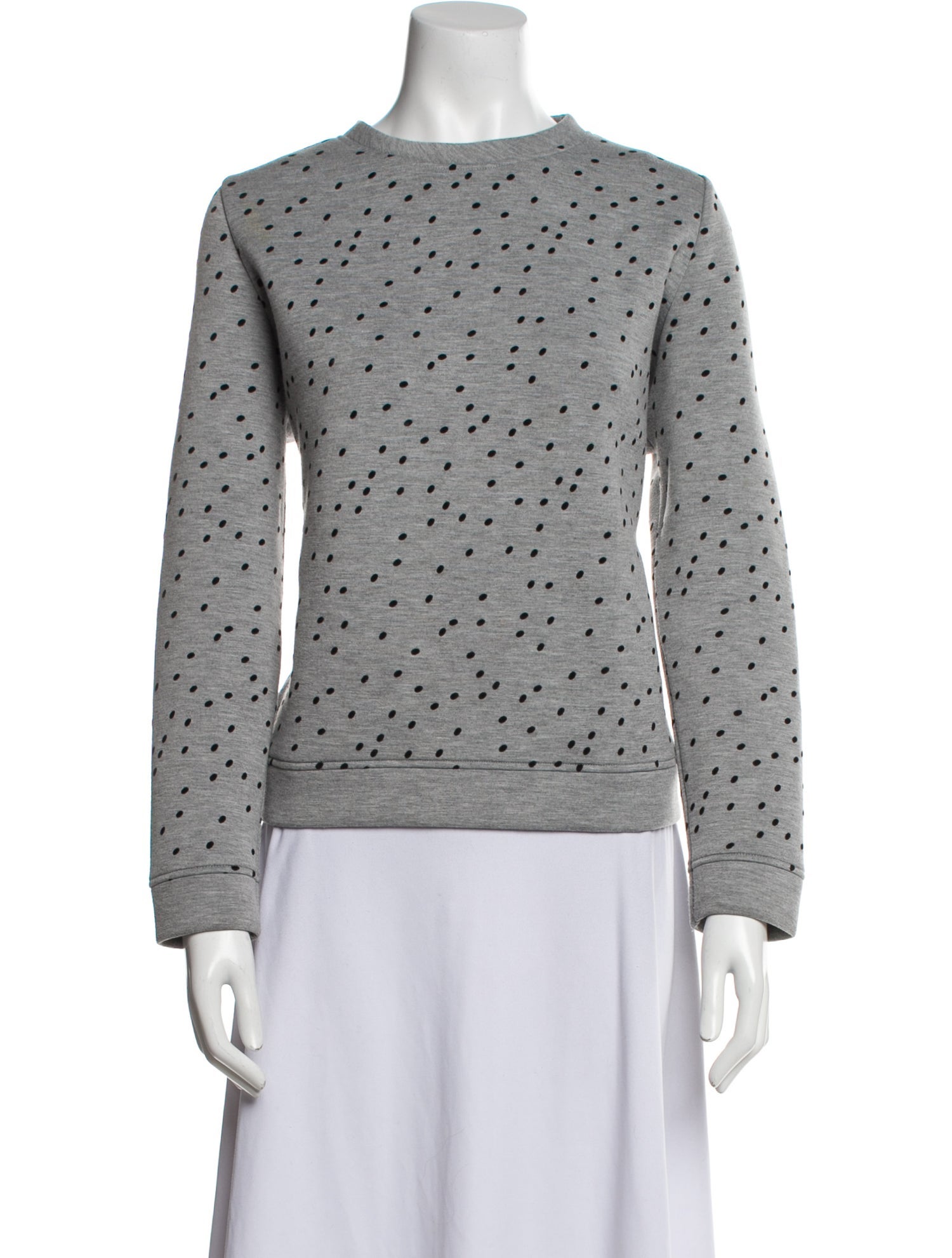 Maje Polka Dot Print Crew Neck Sweatshirt