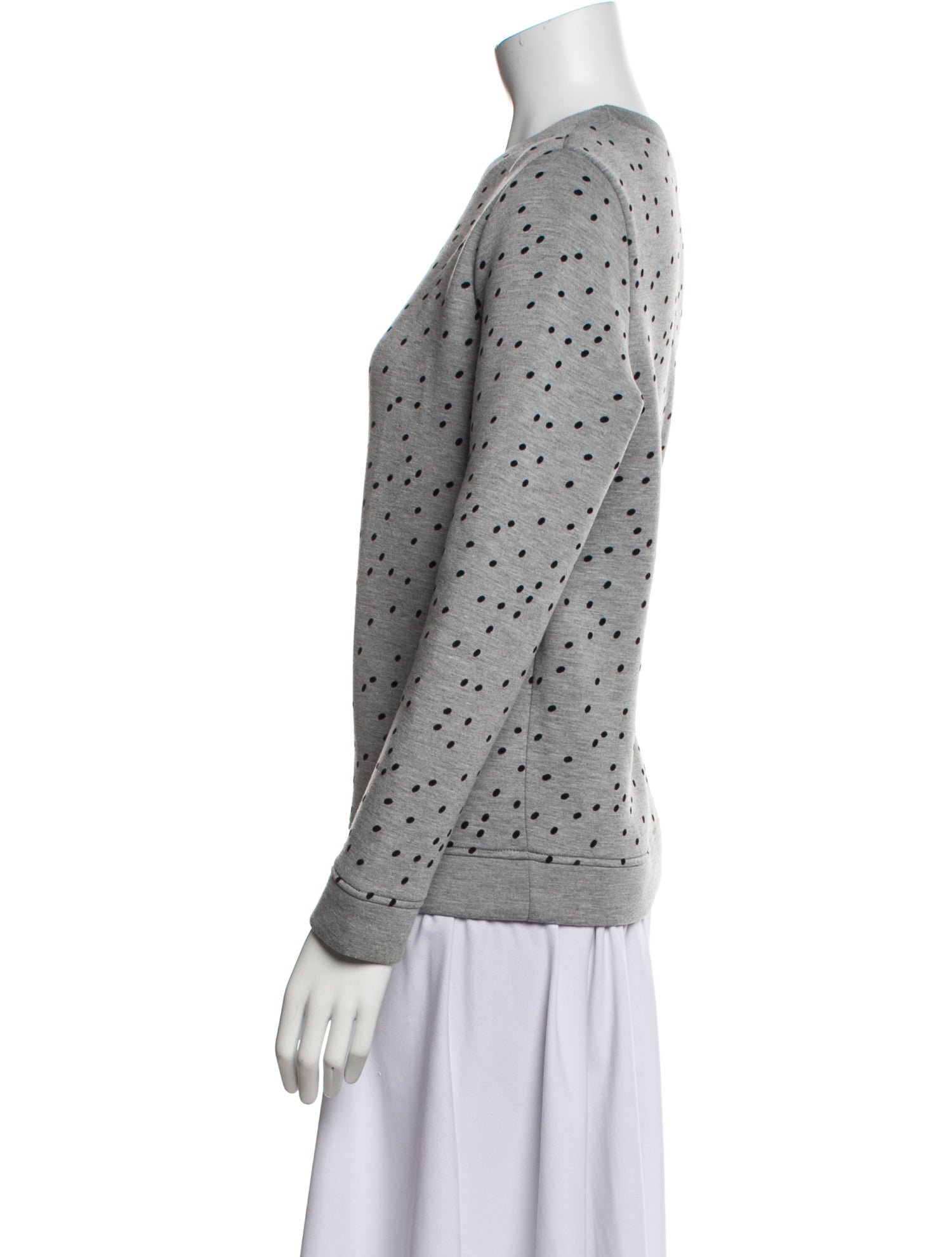 Maje Polka Dot Print Crew Neck Sweatshirt