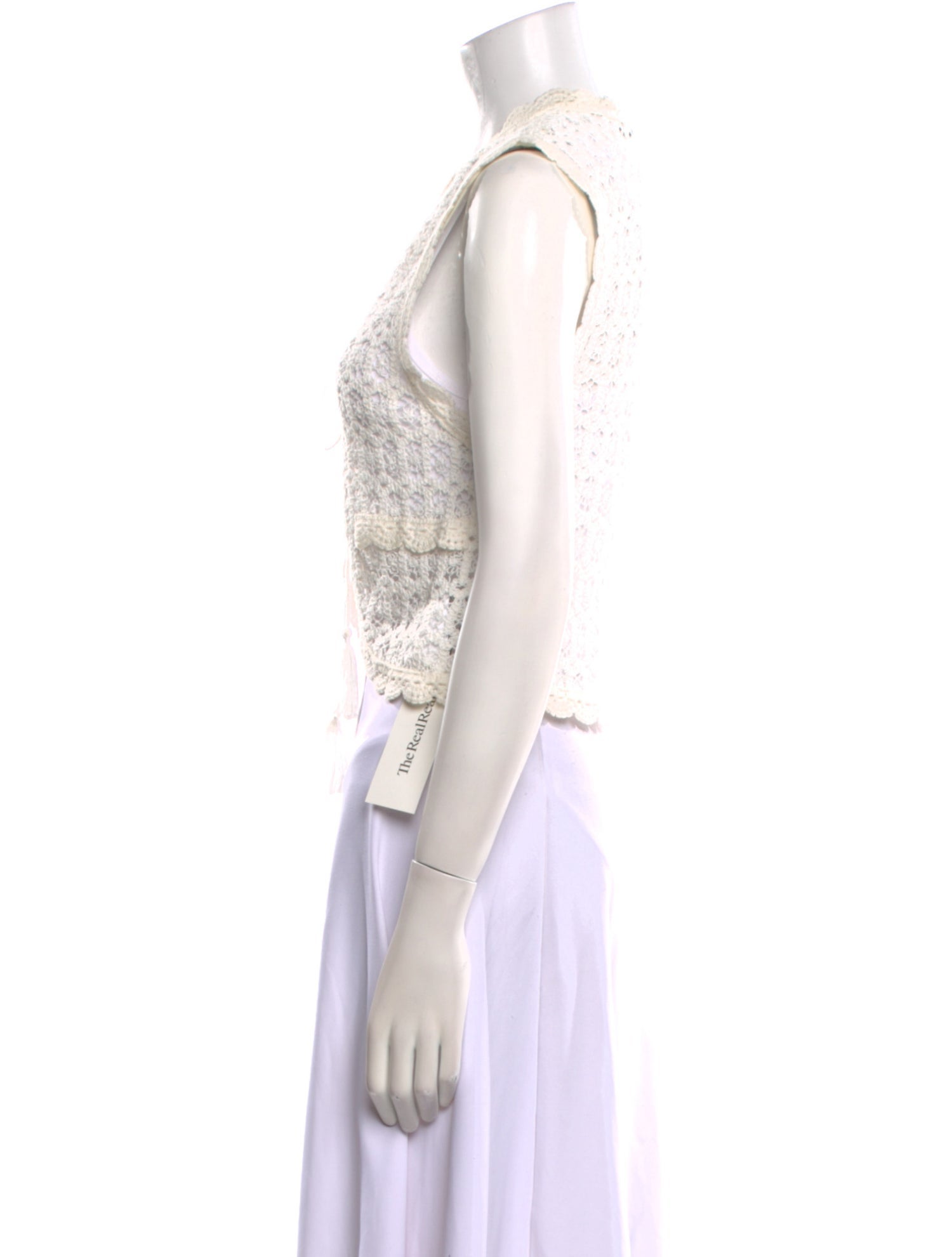 Maje V-Neck Sleeveless Crop Top