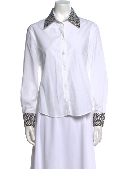 Maje Graphic Print Long Sleeve Button-Up Top