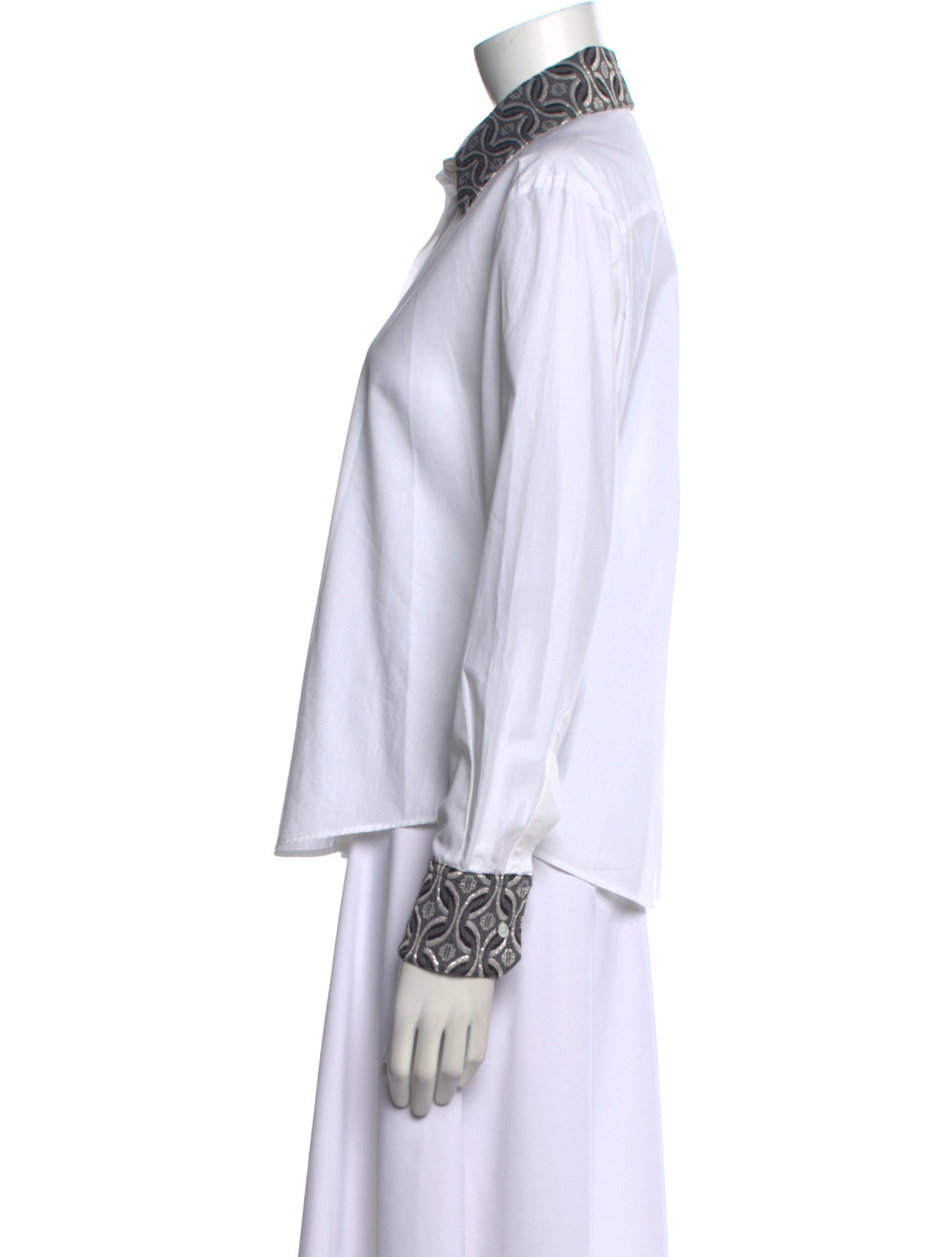 Maje Graphic Print Long Sleeve Button-Up Top