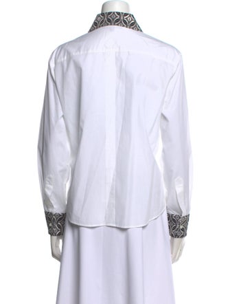 Maje Graphic Print Long Sleeve Button-Up Top